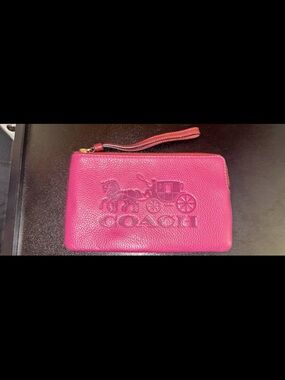 Coach Large Corner Zip Wristlet with Embossed Horse and Carriage
